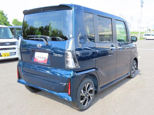 タントカスタムＸ２ＷＤ　ＣＶＴ　６６０ｃｃ　衝突被害軽減ブレーキ　横滑り防止装置　ＡＢＳ　アイドリングストップ　プッシュボタンスタート　両側電動スライドドア　オートエアコン　前席シートヒーター　届出済未使用車（福島県）の中古車