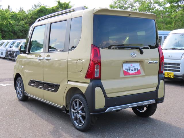 タントファンクロス４ＷＤ　ＣＶＴ　６６０ｃｃ　両側電動スライドドア　衝突被害軽減ブレーキ　横滑り防止装置　ＡＢＳ　アイドリングストップ　プッシュボタンスタート　オートエアコン　前席シートヒーター　届出済未使用車（福島県）の中古車