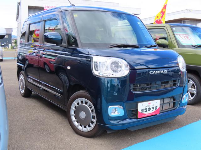 ムーヴキャンバスセオリーＧターボ２ＷＤ　ＣＶＴ　６６０ｃｃ　クルーズコントロール　ナビ　全方位モニター　ＥＴＣ車載器　衝突被害軽減ブレーキ　横滑り防止装置　ＡＢＳ　両側電動スライドドア　アイドリングストップ　プッシュボタンスタート（福島県）の中古車