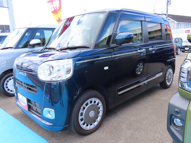 ムーヴキャンバスセオリーＧターボ２ＷＤ　ＣＶＴ　６６０ｃｃ　クルーズコントロール　ナビ　全方位モニター　ＥＴＣ車載器　衝突被害軽減ブレーキ　横滑り防止装置　ＡＢＳ　両側電動スライドドア　アイドリングストップ　プッシュボタンスタート（福島県）の中古車