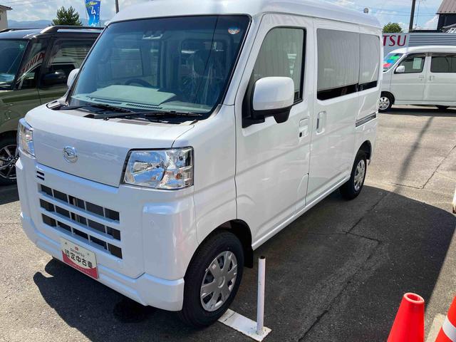 ハイゼットカーゴクルーズ４ＷＤ　ＣＶＴ　衝突被害軽減ブレーキ　横滑り防止装置　ＡＢＳ　アイドリングストップ　両側スライドドア　エアコン　パワーステアリング　運転席・助手席エアバッグ　前席パワーウィンドウ　届出済未使用車（福島県）の中古車