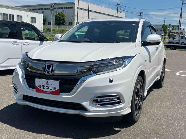 ヴェゼルハイブリッドＺ・ホンダセンシング２ＷＤ　７速ＡＴ　１５００ｃｃ　ナビ　バックモニター　ＥＴＣ車載器　衝突被害軽減ブレーキ　誤発進抑制機能　歩行者事故低減ステアリング　ＡＢＳ　サイドエアバッグ　クルーズコントロール　ハーフレザーシート（福島県）の中古車