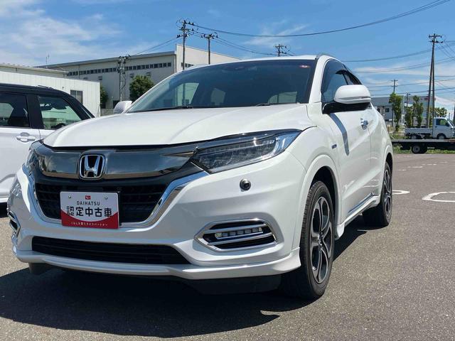 ヴェゼルハイブリッドＺ・ホンダセンシング２ＷＤ　７速ＡＴ　１５００ｃｃ　ナビ　バックモニター　ＥＴＣ車載器　衝突被害軽減ブレーキ　誤発進抑制機能　歩行者事故低減ステアリング　ＡＢＳ　サイドエアバッグ　クルーズコントロール　ハーフレザーシート（福島県）の中古車