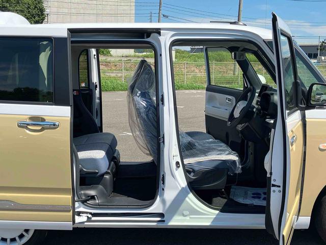 ムーヴキャンバスストライプスＧ２ＷＤ　ＣＶＴ　６６０ｃｃ　衝突被害軽減ブレーキ　横滑り防止装置　ＡＢＳ　アイドリングストップ　プッシュボタンスタート　両側電動スライドドア　ホットカップホルダー　前席シートヒーター　オートエアコン（福島県）の中古車
