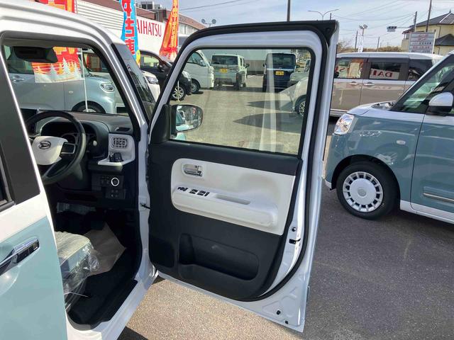 ムーヴキャンバスストライプスG 届出済未使用車2WD CVT 660cc 衝突被害軽減ブレーキ 横滑り防止装置 ABS サイドエアバッグ アイドリングストップ プッシュボタンスタート 両側電動スライドドア ディスプレイオーディオ 届出済未使用車(福島県)の中古車