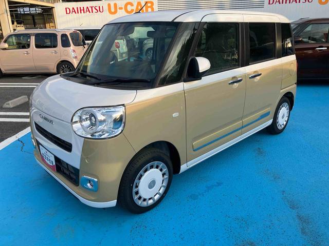 ムーヴキャンバスストライプスＧ　届出済未使用車　両側電動スライドドア２ＷＤ　ＣＶＴ　６６０ｃｃ　衝突被害軽減ブレーキ　横滑り防止装置　ＡＢＳ　アイドリングストップ　プッシュボタンスタート　両側電動スライドドア　ディスプレイオーディオ　バックモニター　届出済未使用車（福島県）の中古車