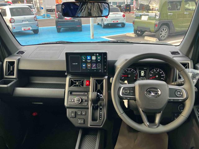 タフトＧターボ　ダーククロムベンチャー　４ＷＤ　届出済未使用車４ＷＤ　ＣＶＴ　６６０ｃｃ　ディスプレイオーディオ　バックモニター　衝突被害軽減ブレーキ　横滑り防止装置　ＡＢＳ　サイドエアバッグ　アイドリングストップ　プッシュボタンスタート　届出済未使用車（福島県）の中古車