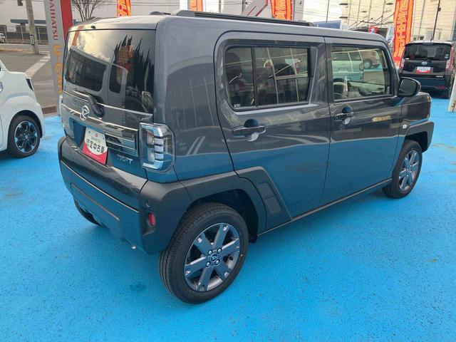 タフトＧターボ　ダーククロムベンチャー　４ＷＤ　届出済未使用車４ＷＤ　ＣＶＴ　６６０ｃｃ　ディスプレイオーディオ　バックモニター　衝突被害軽減ブレーキ　横滑り防止装置　ＡＢＳ　サイドエアバッグ　アイドリングストップ　プッシュボタンスタート　届出済未使用車（福島県）の中古車