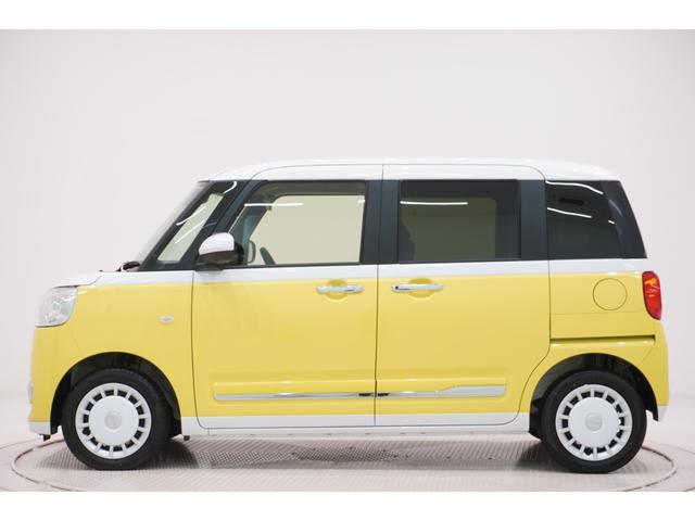 ムーヴキャンバス 中古車 ストライプスＧ両側パワースライドドア　シートヒーター　ＵＳＢ入力端子　オートライト　キーフリー　アイドリングストップ　衝突被害軽減システム　レーンアシスト　オートマチックハイビーム　ティーゼットデオプラス