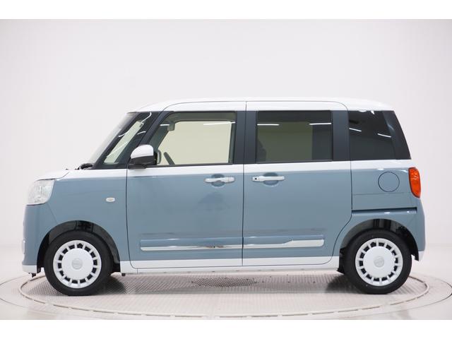 ムーヴキャンバス 中古車 ストライプスＧ両側パワースライドドア　シートヒーター　ＵＳＢ入力端子　オートライト　キーフリー　アイドリングストップ　衝突被害軽減システム　レーンアシスト　オートマチックハイビーム　ティーゼットデオプラス
