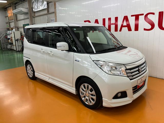 ソリオハイブリッドＭＺ　ナビ　Ｂカメラ　ＥＴＣ　Ｐスタートナビ　Ｂカメラ　パノラマモニター対応　ステアリングスイッチ　クルーズコントロール　パドルシフト　シートヒーター　ＥＴＣ　両側オートスライドドア　Ｐスタート　横滑り防止機能　誤発進抑制装置　キーフリー（神奈川県）の中古車