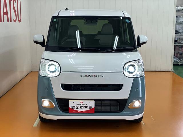ムーヴキャンバスストライプスGターボサポカーSワイド適合 Bカメラ 全車速追従機能付ACC 電動パーキングブレーキ シートヒーター USB接続端子 Pスタート 両側オートスライドドア 誤発進抑制装置 横滑り防止機能 キーフリー(神奈川県)の中古車