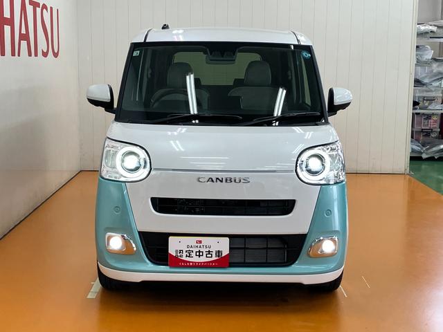 ムーヴキャンバスストライプスGターボ純正カーナビ パノラマモニター対応 USB接続端子 電動パーキングブレーキ シートヒーター 両側オートスライドドア Pスタート 全車速追従機能付ACC ホッとカップホルダー キーフリー(神奈川県)の中古車