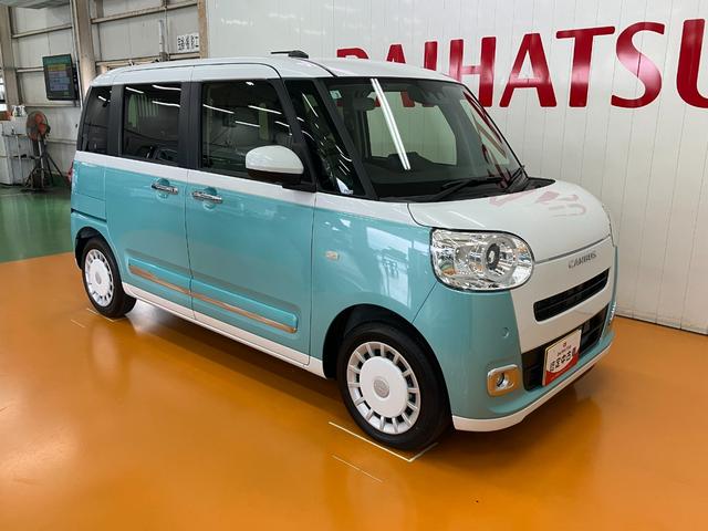 ムーヴキャンバスストライプスGターボ純正カーナビ パノラマモニター対応 USB接続端子 電動パーキングブレーキ シートヒーター 両側オートスライドドア Pスタート 全車速追従機能付ACC ホッとカップホルダー キーフリー(神奈川県)の中古車