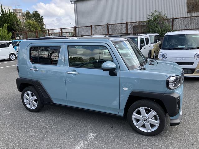 タフトＧターボ　クロムベンチャー全周囲モニター　ガラスルーフ　ルーフレール　ＬＥＤヘッドランプ　オートライト　オートハイビーム　コーナーセンサー　シートヒーター　電動駐車ブレーキ　オートホールド機能　革巻ステアリング　アルミホイール（千葉県）の中古車