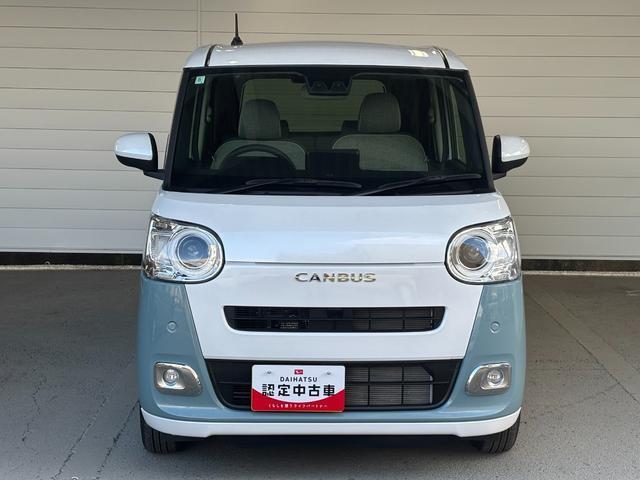 ムーヴキャンバスストライプスＧバックカメラ対応　両側電動スライドドア　電動パーキングブレーキ　運転席・助手席シートヒーター　電動格納式ドアミラー　パワーウィンドウ　プッシュスタートスイッチ　キーフリー　アイドリングストップ機能（奈良県）の中古車