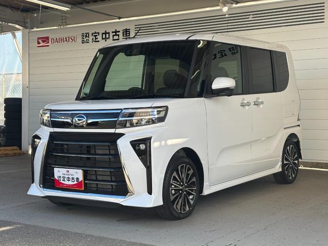 タントカスタムＲＳ６．８インチディスプレイオーディオ　パノラマモニター　電動パーキングブレーキ　フロントシートヒーター　両側電動スライドドア　プッシュスタートスイッチ　電動格納式ドアミラー　アルミホイール　キーフリー（奈良県）の中古車