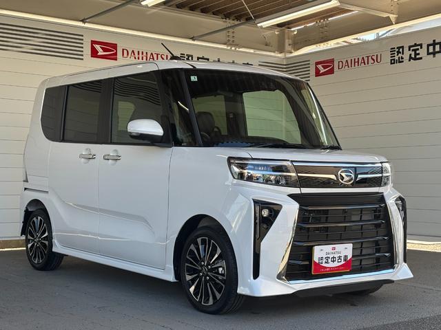 タントカスタムＲＳ６．８インチディスプレイオーディオ　パノラマモニター　電動パーキングブレーキ　フロントシートヒーター　両側電動スライドドア　プッシュスタートスイッチ　電動格納式ドアミラー　アルミホイール　キーフリー（奈良県）の中古車