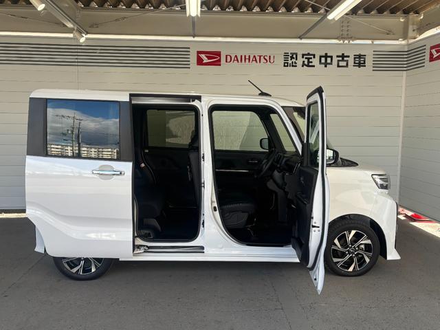 タントカスタムＸナビ取付時バックカメラ対応　電動パーキングブレーキ　両側電動スライドドア　電動格納式ドアミラー　パワーウィンドウ　オートエアコン　プッシュスタートスイッチ　アルミホイール　キーフリーシステム（奈良県）の中古車