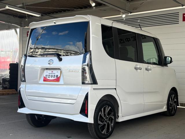 タントカスタムＸナビ取付時バックカメラ対応　電動パーキングブレーキ　両側電動スライドドア　電動格納式ドアミラー　パワーウィンドウ　オートエアコン　プッシュスタートスイッチ　アルミホイール　キーフリーシステム（奈良県）の中古車