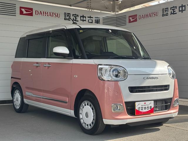 ムーヴキャンバスストライプスＧナビ取付時パノラマモニター対応　両側電動スライドドア　電動パーキングブレーキ　フロントシートヒーター　オートエアコン　電動格納式ドアミラー　プッシュスタートスイッチ　キーフリー　アイドリングストップ（奈良県）の中古車