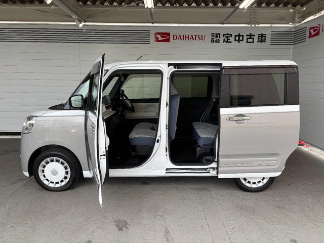 ムーヴキャンバスストライプスGターボR車(左右フロントサイドメンバー修理跡) 9インチディスプレイオーディオ パノラマモニター ドライブレコーダー ETC車載器 TVコントロール 両側電動スライドドア 電動パーキングブレーキ キーフリー(奈良県)の中古車