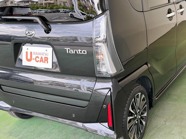 タントカスタムＲＳタ−ボ車　バックカメラ対応　衝突被害軽減ブレーキ　コ−ナ−センサ−　両側電動スライドドア　シ−トヒ−タ−　プッシュボタンスタ−ト　アイドリングストップ機能　電動パーキング（奈良県）の中古車