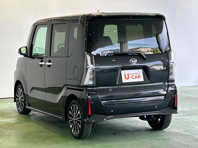 タントカスタムＲＳタ−ボ車　バックカメラ対応　衝突被害軽減ブレーキ　コ−ナ−センサ−　両側電動スライドドア　シ−トヒ−タ−　プッシュボタンスタ−ト　アイドリングストップ機能　電動パーキング（奈良県）の中古車