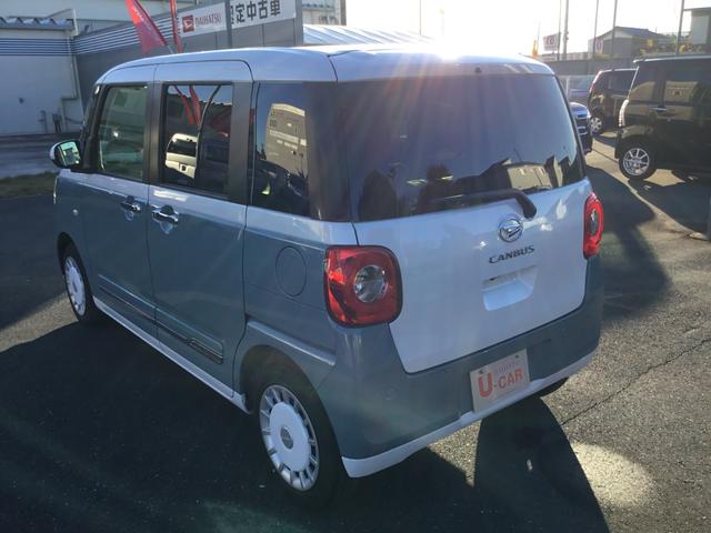 ムーヴキャンバスストライプスＧ一年保証・走行距離無制限　ＬＥＤヘッドランプ　ＬＥＤフォグ　３６０度スーパーＵＶ＆ＩＲカットガラス　ホッとカップホルダー　置きラクボックス　運転席助手席シートヒーター（埼玉県）の中古車