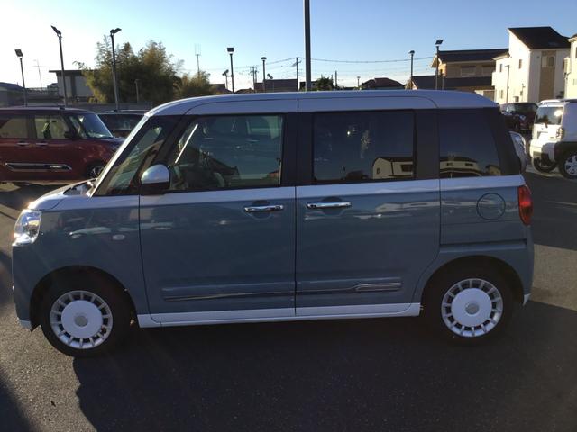 ムーヴキャンバスストライプスＧ一年保証・走行距離無制限　ＬＥＤヘッドランプ　ＬＥＤフォグ　３６０度スーパーＵＶ＆ＩＲカットガラス　ホッとカップホルダー　置きラクボックス　運転席助手席シートヒーター（埼玉県）の中古車