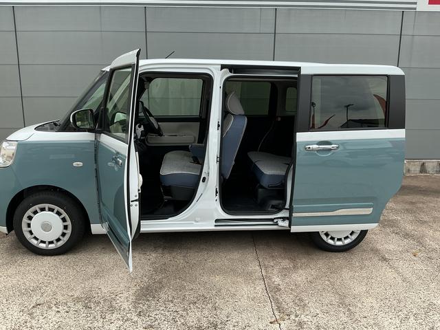 ムーヴキャンバスストライプスGターボ 走行2226キロ/両側電動スライドドア一年保証 走行距離無制限 距離2226キロ 全周囲カメラ クリアランスソナー オートライト LEDヘッドライト LEDフォグランプ シートヒーター 両側電動スライドドア(埼玉県)の中古車
