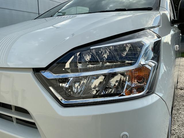ミライースＸ　ＳＡIII　走行１，０２７キロ／ＬＥＤヘッドランプ１年保証・走行距離無制限　ＬＥＤヘッドランプ　電動格納式ドアミラー　コーナーセンサー　マニュアルエアコン　キーレスエントリー　走行１，０２７キロ（埼玉県）の中古車