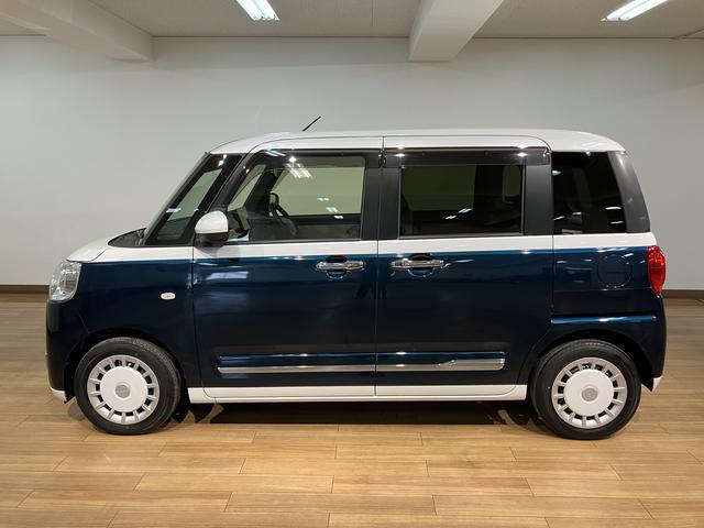 ムーヴキャンバスストライプスＧターボ　サポカーＳワイド適合　認定中古車純正９インチメモリーナビ・全方位カメラ・ＥＴＣ車載器・全車速追従機能付クルーズコントロール・両側電動スライドドア・シートヒーター・電動パーキングブレーキ・ＬＥＤライト・衝突回避軽減ブレーキ（大阪府）の中古車