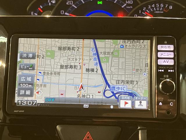 タントカスタムＲＳ　ＳＡ　純正ナビ　社外ドラレコ　ＥＴＣ　１年保証ターボエンジン・純正ナビゲーション・社外ドライブレコーダー・ＥＴＣ車載器・両側電動スライドドア・ＬＥＤヘッドライト・衝突回避支援ブレーキ・誤発進抑制機能・１年間走行距離無制限保証・車検整備付（大阪府）の中古車