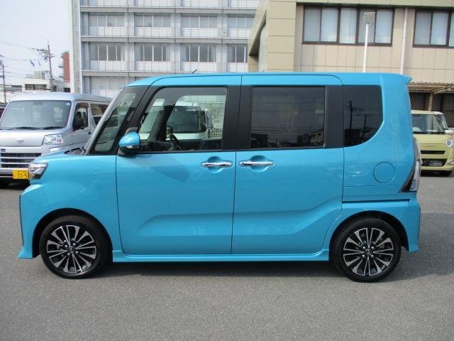 タントカスタムＲＳ　ターボ車　両側パワースライドドア　バックカメラターボエンジン・バックカメラ・両側電動スライドドア・電動パーキング・シートヒーター・ＬＥＤヘッドランプ・ＬＥＤフォグランプ・衝突回避支援ブレーキ・誤発進抑制機能・１年間走行距離無制限保証（大阪府）の中古車