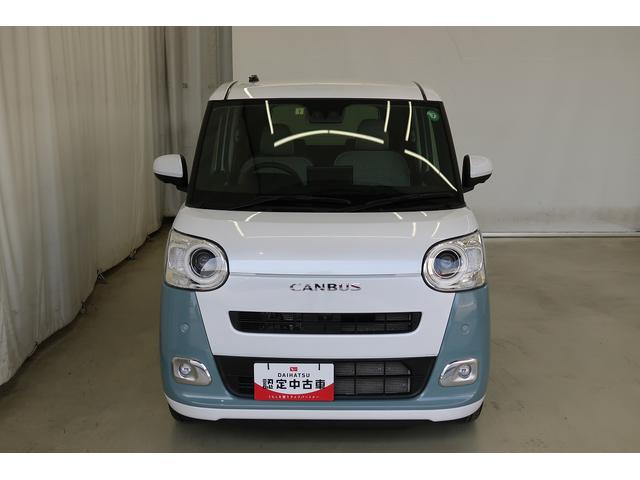 ムーヴキャンバスストライプスＧターボＢカメラ　インテリキー　シートＨ　オートハイビーム　ターボ車　レーンアシスト　ＬＥＤヘッドライト　両側オートスライドドア　記録簿　盗難防止システム　ドラレコ　ベンチシート　ＴＶ　パノラマビュー（富山県）の中古車