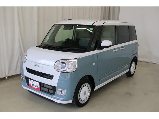 ムーヴキャンバスストライプスＧターボＢカメラ　インテリキー　シートＨ　オートハイビーム　ターボ車　レーンアシスト　ＬＥＤヘッドライト　両側オートスライドドア　記録簿　盗難防止システム　ドラレコ　ベンチシート　ＴＶ　パノラマビュー（富山県）の中古車