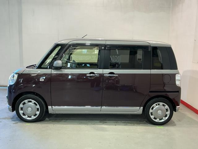 ムーヴキャンバスＧメイクアップリミテッド　ＳＡIII雹害あり　ＩＳＴＯＰ　ＥＴＣ付き　電格ミラー　パノラミックビューモニター　助手席エアバック　レーンキープ　ＬＥＤ　ナビＴＶ　オートＬＥＤ　プッシュスタートスマートキー　横滑り防止システム　ドラレコ（栃木県）の中古車