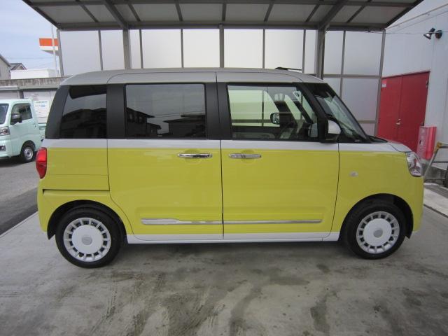 ムーヴキャンバスストライプスＧディスプレイオーディオ　パノラマモニター　両側電動スライドドア　オートライト　ＬＥＤヘッドライト　ＬＥＤフォグランプ　運転席助手席シートヒーター　スマートアシスト　電動パーキングブレーキ（栃木県）の中古車