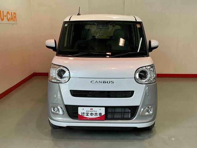 ムーヴキャンバスストライプスGETC搭載 ナビ デュアルカメラブレーキサポート 電動格納ドアミラー バックカメラ 車線逸脱警告 盗難防止システム ドラレコ LEDライト スマートキー キーフリー オートライト(栃木県)の中古車