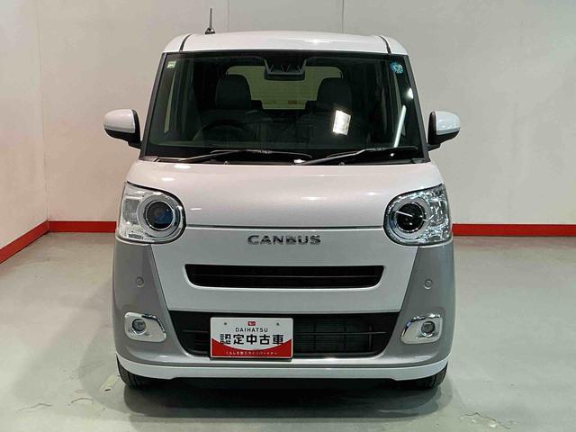 ムーヴキャンバスストライプスG前後センサー 衝突被害軽減装置 スマキー 電動格納 ハイビームアシスト エコアイドル レーンキープアシスト フロントベンチシート LEDヘッドライト シートヒーター オートライト(栃木県)の中古車