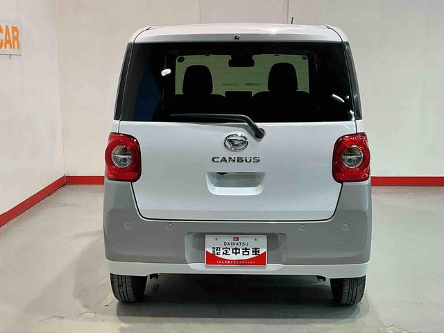 ムーヴキャンバスストライプスG前後センサー 衝突被害軽減装置 スマキー 電動格納 ハイビームアシスト エコアイドル レーンキープアシスト フロントベンチシート LEDヘッドライト シートヒーター オートライト(栃木県)の中古車