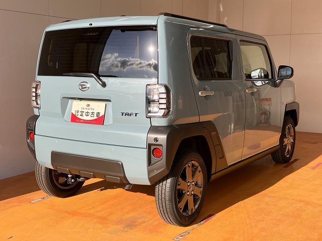 タフトGターボサポカーSワイド適合 スカイフィールトップ Bカメラ 電動パーキングブレーキ 全車速追従機能付ACC ステアリングスイッチ シートヒーター USB接続端子 Pスタート コーナーセンサー キーフリー(神奈川県)の中古車