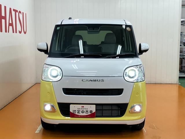 ムーヴキャンバスストライプスＧターボ　ＡＣＣ　電動パーキングブレーキサポカーＳワイド適合　パノラマモニター対応　Ｂカメラ　電動パーキングブレーキ　シートヒーター　ステアリングスイッチ　全車速追従機能付ＡＣＣ　Ｐスタート　両側オートスライドドア　キーフリー（神奈川県）の中古車