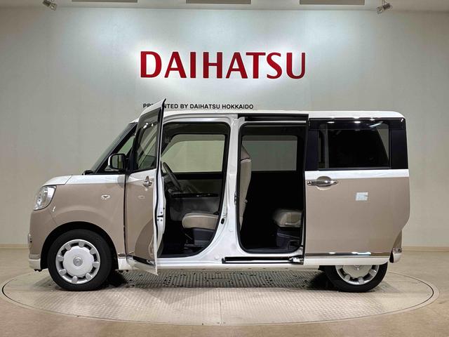 ムーヴキャンバスＧメイクアップリミテッド　ＳＡIII４ＷＤ　アイドリングストップ　オートマチックハイビーム　衝突防止システム　ＬＥＤヘッドランプ　レーンアシスト　スマートキー　記録簿　エアバッグ　エアコン　パワーステアリング　パワーウィンドウ　ＣＤ（北海道）の中古車