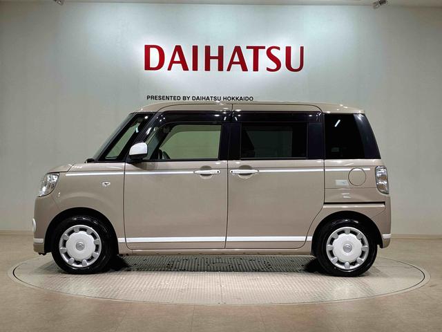 ムーヴキャンバスＸホワイトアクセントリミテッド　ＳＡIII４ＷＤ　アイドリングストップ　オートマチックハイビーム　衝突防止システム　レーンアシスト　スマートキー　記録簿　エアバッグ　エアコン　パワーステアリング　パワーウィンドウ　ＣＤ　ＡＢＳ（北海道）の中古車