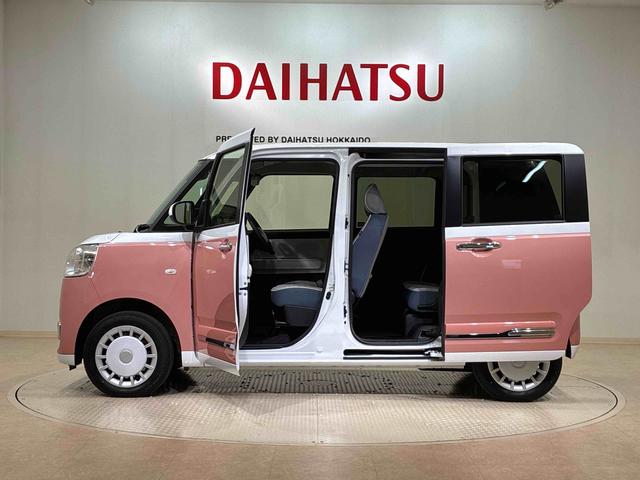 ムーヴキャンバスストライプスG4WD アイドリングストップ オートマチックハイビーム 衝突防止システム LEDヘッドランプ レーンアシスト スマートキー 記録簿 ワンオーナー エアバッグ エアコン パワーステアリング ABS(北海道)の中古車