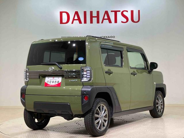 タフトGターボ4WD アルミホイール シートヒーター ターボ アイドリングストップ オートマチックハイビーム 衝突防止システム LEDヘッドランプ レーンアシスト スマートキー 記録簿 禁煙車 ワンオーナー ABS(北海道)の中古車