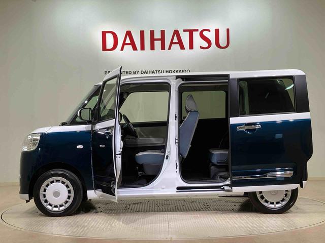 ムーヴキャンバスストライプスＧターボ４ＷＤ　シートヒーター　ターボ　アイドリングストップ　オートマチックハイビーム　衝突防止システム　ＬＥＤヘッドランプ　レーンアシスト　スマートキー　記録簿　ワンオーナー　エアバッグ　エアコン　ＡＢＳ（北海道）の中古車