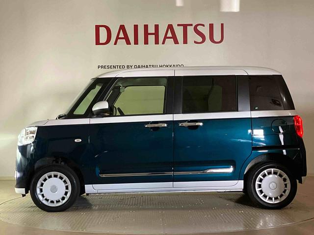 ムーヴキャンバスストライプスG4WD シートヒーター アイドリングストップ オートマチックハイビーム 衝突防止システム LEDヘッドランプ レーンアシスト スマートキー 記録簿 ワンオーナー エアバッグ エアコン パワーウィンドウ(北海道)の中古車